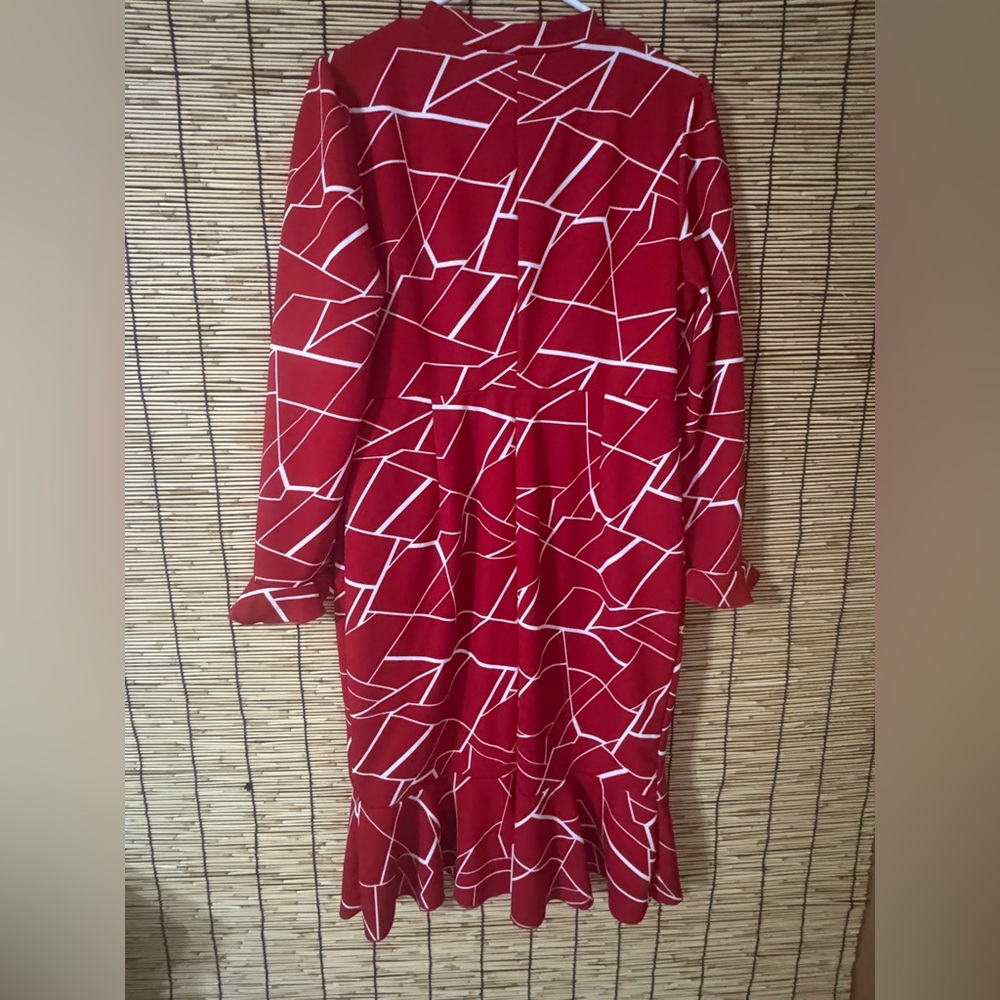 Red Geometric Pattern Dress